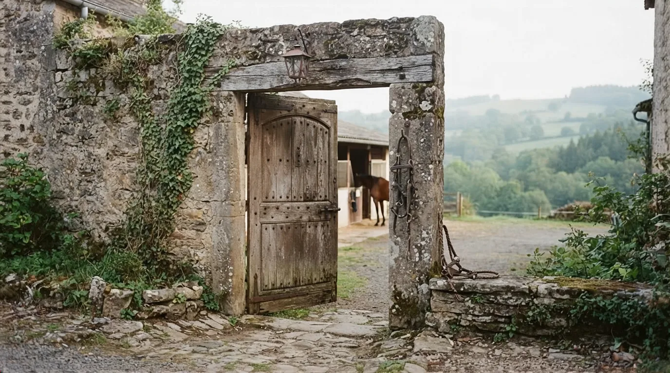 Entrée du Les écuries de Pérignat, centre équestre à Larodde