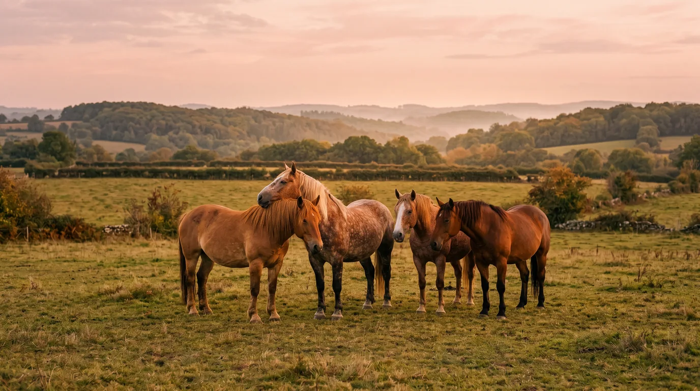 Les chevaux du Les écuries de Pérignat en liberté, Puy-de-Dôme